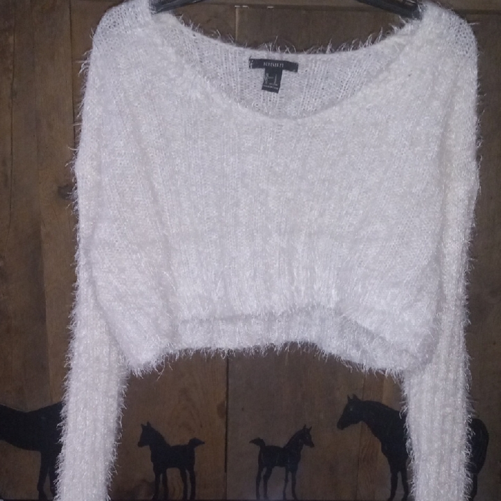 Aritzia White Crew Neck Sweater